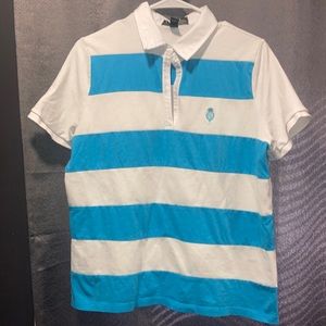 Lauren Ralph Lauren Active Shirt Womens Size 1X Blue White Stripe Polo Golf